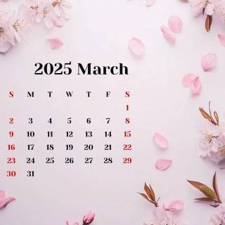 March 2025 calendar wallpaper