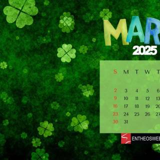 March 2025 calendar wallpaper