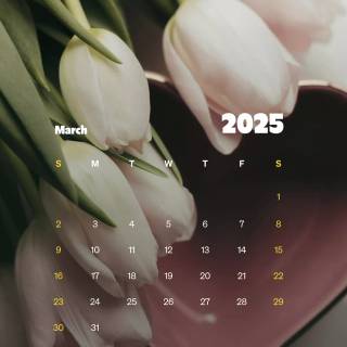 March 2025 calendar wallpaper