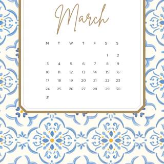 March 2025 calendar wallpaper