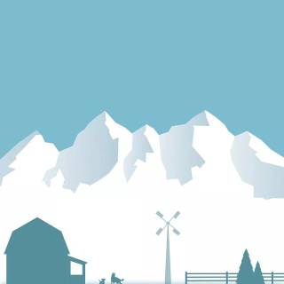 Minimal mountain winter wallpaper