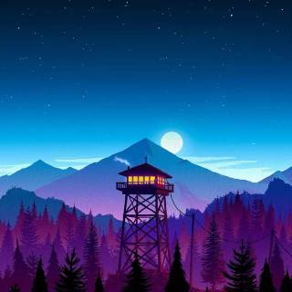 Winter minimalistic dark wallpaper