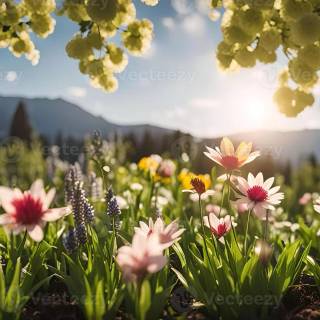 Spring meadow laptop wallpaper