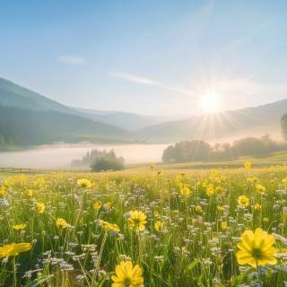 Spring meadow laptop wallpaper