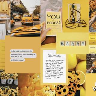 Yellow spring collage laptop wallpaper