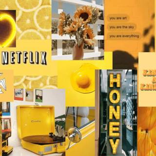 Yellow spring collage laptop wallpaper