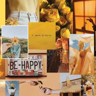 Yellow spring collage laptop wallpaper