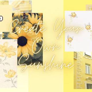 Yellow spring collage laptop wallpaper