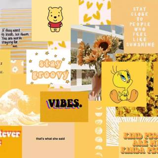 Yellow spring collage laptop wallpaper
