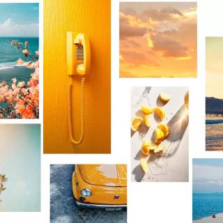 Yellow spring collage laptop wallpaper