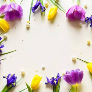 Spring blue purple yellow wallpaper