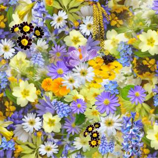 Spring blue purple yellow wallpaper