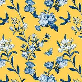 Spring blue purple yellow wallpaper