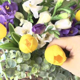 Spring blue purple yellow wallpaper