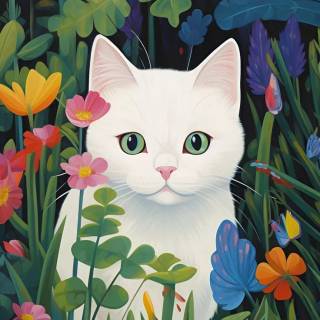 Spring cat iPhone wallpaper