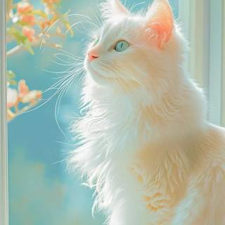 Spring cat iPhone wallpaper