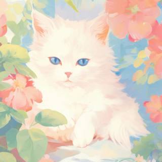 Spring cat iPhone wallpaper