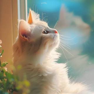 Spring cat iPhone wallpaper