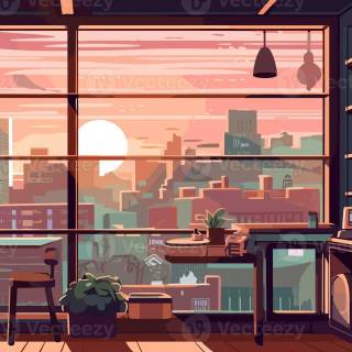 Lofi shop wallpaper