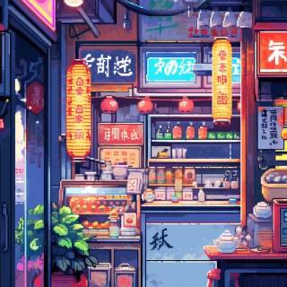 Lofi shop wallpaper