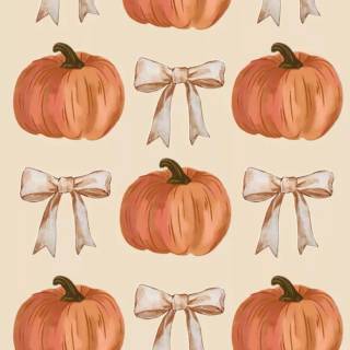 Pumpkin with bow wallpaper