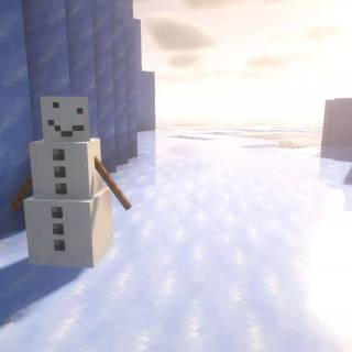 Desktop winter Minecraft wallpaper