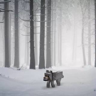 Desktop winter Minecraft wallpaper