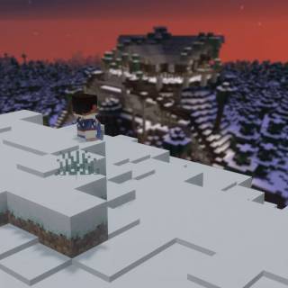 Desktop winter Minecraft wallpaper