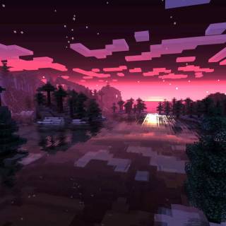 Desktop winter Minecraft wallpaper