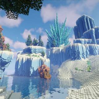 Desktop winter Minecraft wallpaper