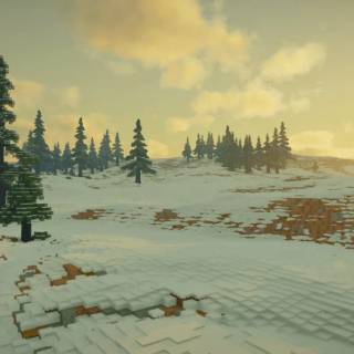 Desktop winter Minecraft wallpaper