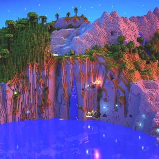 Desktop winter Minecraft wallpaper