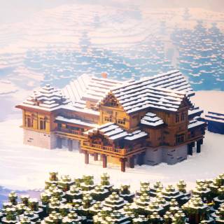 Desktop winter Minecraft wallpaper