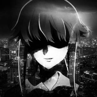 Anime PS4 black and white 4k wallpaper