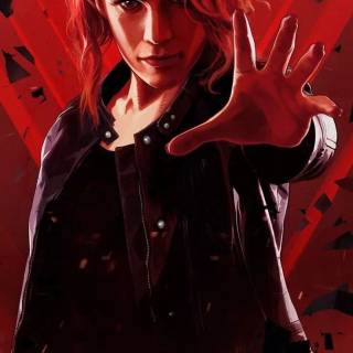 PS4 girl black and red wallpaper