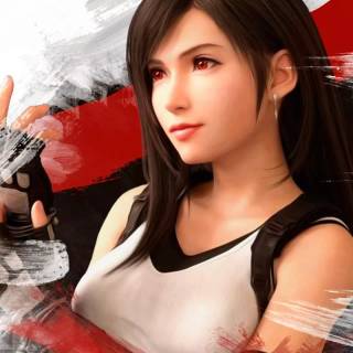 PS4 girl black and red wallpaper