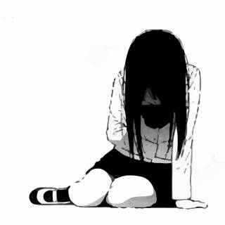 Black and white girl anime PS4 wallpaper