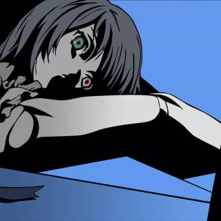 Black and white girl anime PS4 wallpaper