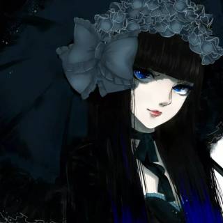 Black and white girl anime PS4 wallpaper