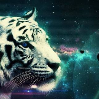 Cosmic tiger wallpaper