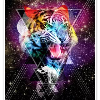 Cosmic tiger wallpaper
