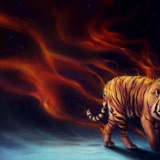 Cosmic tiger wallpaper
