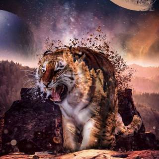 Cosmic tiger wallpaper