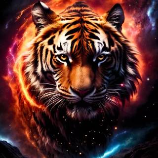 Cosmic tiger wallpaper