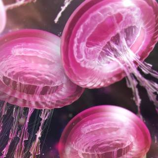 Pink jellyfish 4k wallpaper