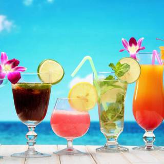Tropical drinks wallpaper