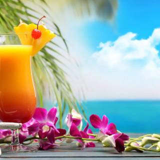Tropical drinks wallpaper