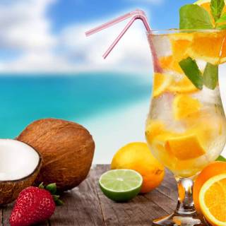 Tropical drinks wallpaper