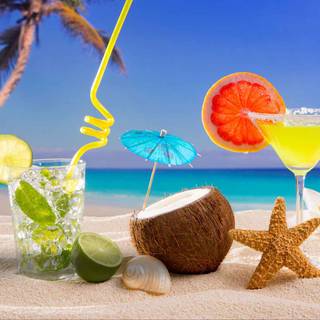 Tropical drinks wallpaper