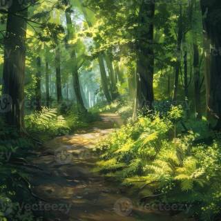 Drawn forest wallpaper